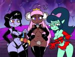  3_girls 3girls :p big_breasts breast_out cartoon_network colored demon_girl demon_queenie edited female female_only koala_princess miniskirt miss_pastel ok_k.o.!_let&#039;s_be_heroes panties pubic_hair randomcartoon2 sword terrible_the_drawfag thick_thighs unshaved_pussy 