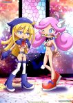  2girls blonde_hair female female_only nude palcomix pink_hair puyo_puyo raffine witch yuri 