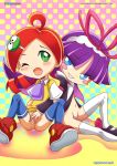  blue_eyes feli green_eyes orange_hair palcomix purple_hair puyo_puyo ringo sega witch_hat yuri 