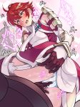 1girl 1girl animal armor ass blush boris_(noborhys) clothes equine fingering fire_emblem fire_emblem_fates fire_emblem_heroes gloves heart-shaped_pupils heart_eyes hinoka_(fire_emblem) horse human japanese_text mammal masturbation nintendo open_mouth pussy_juice red_hair skirt skirt_lift solo_female sweat sweatdrop yellow_eyes