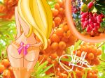 1girl ass blonde_hair female long_hair mostly_nude no_bra panties stella stockings winx_club