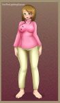  beige_skin big_breasts breasts brown_eyes brown_hair digimon digimon_adventure digimon_adventure_02 enetheligthingdancer female kari_kamiya milf mind_control solo yagami_hikari 