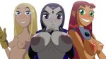 3girls dc_comics dcau edit green_eyes randomrandom raven_(dc) starfire tagme teen_titans terra white_background