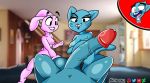 anais_watterson anthro ass balls_cupping breasts cartoon_network cat feline furry girly gumball_watterson mammal nativefall nicole_watterson nipples nude penis simple_background the_amazing_world_of_gumball thick_thighs