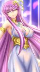 1girl armpit athena_(saint_seiya) breasts closed_eyes clothed female long_hair saint_seiya saori_kido see-through_clothes