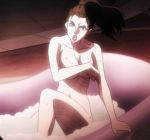  1girl bath bathtub battle_tendency big_breasts breasts canon completely_nude covering covering_breasts elizabeth_joestar female_only jojo&#039;s_bizarre_adventure jojo_no_kimyou_na_bouken lisa_lisa milf nude ponytail shounen_jump 