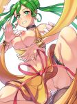 1boy 1girl belly blush boris_(noborhys) breasts breasts_outside censored cum cum_in_pussy cum_inside earrings fire_emblem fire_emblem_heroes green_eyes green_hair half-dressed jewelry pubic_hair silvia_(fire_emblem)