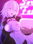 1girl 1girl arm_support asymmetrical_legwear bent_knees big_breasts bikini bikini_aside black_bikini black_jacket black_outfit black_swimsuit blush bouncing_breasts breast_slip breasts censored censored_penis censored_vagina cleavage collar coro_(artist) dark-skinned_male fate/grand_order fate_(series) female_focus gif gif hair_between_eyes jacket jeanne_d'arc_(alter) jeanne_d'arc_(alter)_(swimsuit_berserker) jeanne_d'arc_(fate) jeanne_d'arc_(fate)_(all) large_filesize leg_lift light-skinned long_hair long_sleeves moaning mosaic_censoring navel nipples one_breast_out_of_clothes open_clothes open_jacket open_mouth pussy sex single_thighhigh solo_focus spread_legs standing standing_on_one_leg standing_sex stockings swimsuit thrusting vaginal white_hair