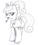 1girl alicorn an-tonio ass cutie_mark female female_only friendship_is_magic horn lollipop looking_at_viewer monochrome mostly_nude my_little_pony panties pony princess_cadance solo stockings tail wings