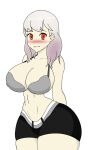 1girl big_breasts blush bra female_only fortnite lexa lexa_(fortnite) looking_at_viewer red_eyes solo_female