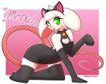 <3 1boy anthro armwear bell cat_costume cleavage_cutout clothed clothing collar cosplay crossdressing cute dress elbow_gloves english_text eyelashes furry girly gloves hairband humanoid_hands legwear male mammal mouse reggie_(whygena) rodent socks stockings text tongue tongue_out whygena yaoi