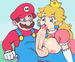 1boy 1girl animated bangs big_nose blinking blonde_hair blue_eyes breast_press breasts breasts_outside brooch brown_hair buttons collaboration crown drcockula dress earrings elbow_gloves erection eyelashes facial_hair fellatio gloves hat jewelry large_breasts large_penis lips long_hair long_sleeves looking_at_another mario mario_(series) mustache nintendo nipples nose notice_lines open_hand open_mouth oral overalls penis pink_dress pink_lips princess_peach puffy_short_sleeves puffy_sleeves red_headwear red_shirt rolling_eyes saliva shirt short_sleeves sitting super_mario_bros. supersatanson testicles thick_eyebrows turtleneck uncensored webm white_gloves