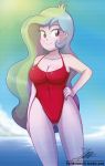  1girl female female_human friendship_is_magic human humanized my_little_pony one-piece_swimsuit princess_celestia princess_celestia_(mlp) standing swimsuit the-butcher-x 