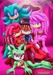  1boy 4girls archie_comics bbmbbf breezie_the_hedgehog cleavage clove_the_pronghorn full_body julie-su lien-da mobius_unleashed palcomix pietro&#039;s_secret_club ryanic sega sonic_(series) sonic_the_hedgehog_(series) 