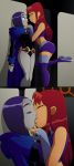 2_girls 2girls ass dc_comics female female_only high_resolution kissing multiple_girls raven_(dc) ravenravenraven starfire teen_titans yuri