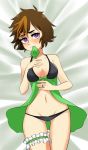 1girl bra condom condom_in_mouth female harry_potter hogwarts_mystery looking_at_viewer merula_snyde mostly_nude panties ring wedding_ring