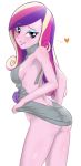 1girl ass blush female female_only friendship_is_magic humanized looking_at_viewer my_little_pony no_bra no_panties no_underwear princess_cadance solo three-tone_hair virgin_killer_sweater white_background