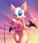 1girl nipples nitro nude pussy rouge_the_bat sega sonic_(series)