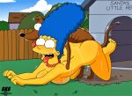 ass beastiality breasts gkg marge_simpson nude sweating tan_line the_simpsons thighs tongue_out