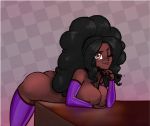 adagio_dazzle adagio_dazzle_(eg) african afro ass big_breasts black_girl black_hair breasts brown_eyes dark-skinned_female dark_skin ebony equestria_girls leaning leaning_forward my_little_pony my_little_pony_friendship_is_magic stockings thick thick_thighs thighs very_dark_skin winking