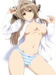 amagi_brilliant_park breasts brown_eyes brown_hair mameshiba panties sento_isuzu