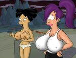 amy_wong breast_expansion crop_top futurama huge_breasts nipples panties topless turanga_leela