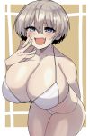 1girl big_breasts breasts panties short_hair underwear uzaki-chan_wa_asobitai! uzaki_hana white_hair