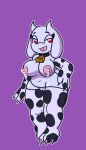  1girl 1girl 2018 absurd_res anthro areola armwear boss_monster breasts caprine claws clothing cowbell elbow_gloves furry gloves goat high_res lactating leggings legwear mammal milk monster mostly_nude nipples open_mouth pussy simple_background smile thick_thighs toriel undertale video_games zaldenvire 