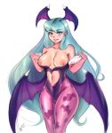 1girl breasts capcom darkstalkers leotard morrigan_aensland mrscurlystyles nipples tights