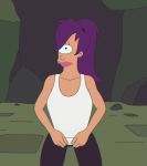 animated bouncing_breasts breasts flashing futurama leggings nipples thighs top_lift turanga_leela webm