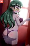 1girl ass bespectacled blush bra cloudy_quartz equestria_girls female female_only friendship_is_magic glasses long_hair looking_at_viewer mostly_nude my_little_pony panties solo standing stockings the-butch-x the-butcher-x