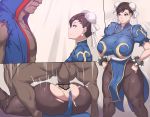 1boy 1girl balrog_(street_fighter) bbc breasts capcom censored chun-li creampie cum dark-skinned_male ejaculation huge_breasts interracial large_penis mating_press metal_owl penis street_fighter testicles torn_clothes