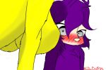  blush embarrased grey_eyes kawaii_tinky_winky n.doul_saikin8 pervert_laalaa purple_fur teletubbies white_skin yellow_fur 