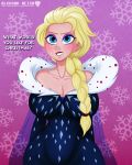 alcasar-reich alcasar-reich_(artist) big_breasts breasts christmas cleavage disney elsa female frozen_(movie) smile solo