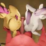 1girl 3d_(artwork) anthro ass big_macintosh_(mlp) big_penis digital_media_(artwork) friendship_is_magic furry genitals gif group group_sex hasbro hot_dogging low_res male moorsheadfalling my_little_pony penis scootaloo_(mlp) sex sweetie_belle_(mlp) threesome