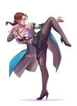  alluring alternate_costume frilled_shirt_collar frills gui_ttb high_heels high_res julia_chang kicking namco pantyhose skirt tekken tekken_7 voluptuous 