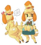  1girl 2018 animal_crossing animal_ears anthro anus ass big_ass big_breasts breasts dog dog_ears isabelle_(animal_crossing) nintendo pussy sakana888888888 tail 