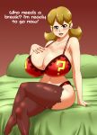  1girl 5-volt big_breasts breasts cleavage female female_only huge_breasts lingerie milf solo solo_female speeds tease warioware 