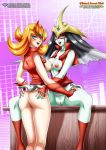  2_girls anal ass blue_eyes elemental_hero_burstinatrix elemental_hero_lady green_eyes konami multiple_girls nipples palcomix pietro&#039;s_secret_club yu-gi-oh! yu-gi-oh!_gx yuu-gi-ou_duel_monsters 