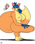 <3 1girl bandana big_breasts big_tail black_nose blue_eyes breasts canine crouching dora_the_explorer feet fox genderswap gloves looking_at_viewer map map_(dora_the_explorer) mostly_nude nick_jr. nickelodeon nipples nude open_mouth orange_fur signature simple_background swiper_(dora_the_explorer) thick_thighs toes voluptuous white_background