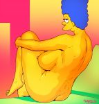 ass big_breasts erect_nipples facing_away marge_simpson nude pbrown the_simpsons thighs viewed_from_behind