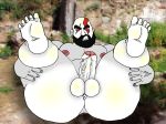  anus bara foreskin god_of_war kratos large_ass male male_only penis testicles uncut 