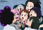 1boy ashido_mina asui_tsuyu boku_no_hero_academia cum cum_in_mouth cum_on_face group_sex hagakure_tooru happy_sex harem jirou_kyouka kyoka_jiro long_tongue looking_at_penis male_pov mina_ashido mineta_minoru minoru_mineta momo_yaoyorozu multiple_girls my_hero_academia shoganight tongue_out tooru_hagakure tsuyu_asui uncensored uraraka_ochako