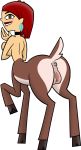  braided_hair cartoon_network centaur centauress deer doe ellissummer hourglass_figure light-skinned_female mother-of-trolls red_hair red_lipstick redhead thick_ass thick_legs thick_thighs total_drama_island zoey_(tdi) 