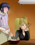 cum cum_on_food embarrassed food genderswap_(ftm) genderswap_(mtf) handjob hchi hinata_hyuuga husband_and_wife milking naruko naruto naruto_uzumaki ramen standing