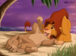 beach closed_eyes disney duo dynexia feline female feral fur licking licking_pussy lion lying male male/female mammal nala palm_tree pussy pussylicking seaside simba straight tagme the_lion_king tongue