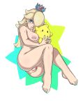 1girl anus artist_request bald_pussy barefoot blonde_hair blue_eyes blue_toenails blush completely_nude completely_nude_female foot looking_at_viewer luma nintendo nude princess_rosalina pussy solo_female super_mario_galaxy toes