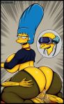  ass big_ass blue_hair bubble_butt cum cum_inside cydlock huge_ass marge_simpson milf the_simpsons yellow_skin 