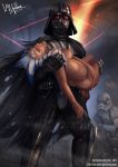  1girl ahsoka_tano alien clothed_male_nude_female darth_vader female_alien human laser_sight sideboob star_wars stormtrooper togruta wh_art 