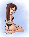 1girl ass black_bra black_panties bra female looking_at_viewer mostly_nude panties phineas_and_ferb risingfang vanessa_doofenshmirtz